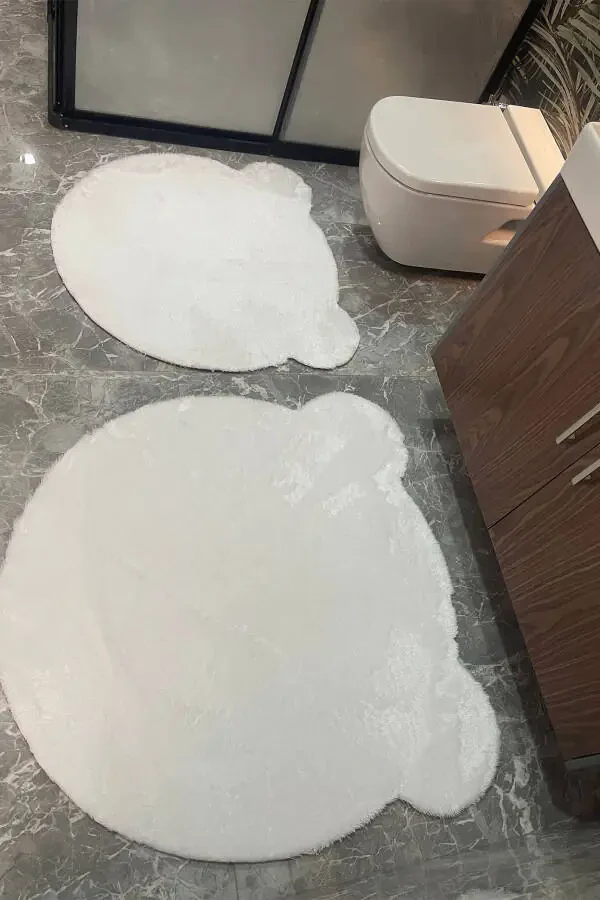 2 симпатичных медвежонка, набор для ванной комнаты, сиденье для унитаза 80x80 и 100x100 - 4