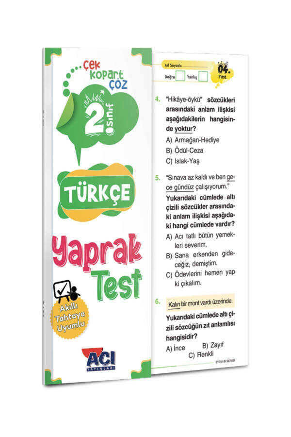 2. Sınıf Tüm Dersler Yaprak Test Seti - 7