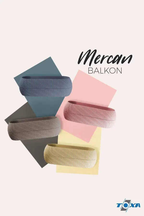 2 Size Coral Long Beige Pot Set Karasu Plastic Succulent Balcony Pot Set - 4