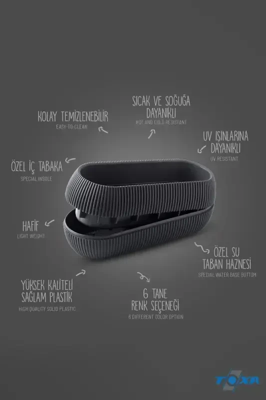 2 Size Coral Long Sof Yellow Pot Set Karasu Plastic Succulent Balcony Pot Set-Yellow - 3