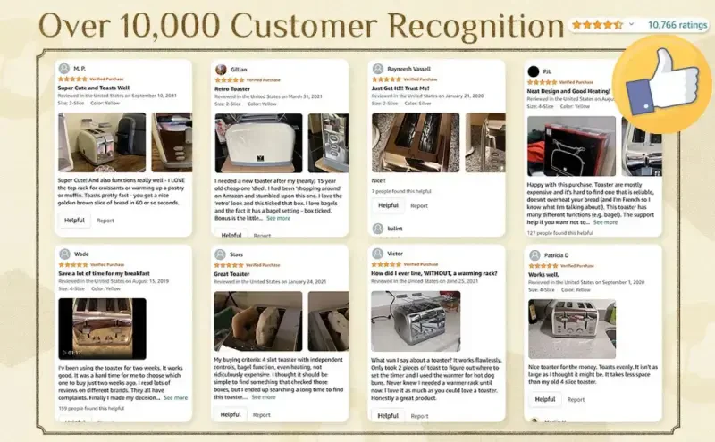 2 slice toaster, Retro Bagel Toaster with 7 Bread Shade Settings, 2 Extra Wide Slots, Defrost/Bagel/Cancel Function, Removable Crumb Tray, Stainless Steel Toaster by Yabano, Silver - 9