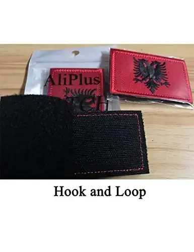 2 ШТ. AliPlus Албанские флаги, вышитые тактические военные моральные нашивки, аппликация с застежкой-липучкой - 5
