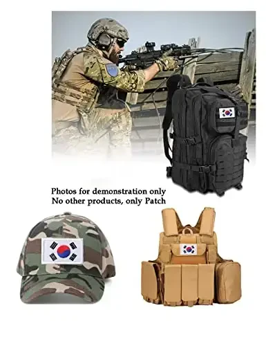 2 шт. AliPlus Южная Корея Флаг Патчи Вышитые Тактические Военные Моральные Нашивки Аппликация Крепеж Крюк и Петля - 4