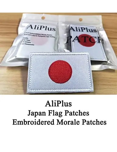2 ШТ. AliPlus Japan Flag Patches Вышитые Тактические Военные Моральные Нашивки Аппликация Крепеж Крючок и Петля - ALIPLUS (1)