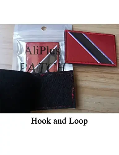 2 ШТ. AliPlus Тринидад и Тобаго Флаг Заплатки Вышитые Тактические Военные Моральные Нашивки Аппликация Крепеж Крюк и Петля - 5