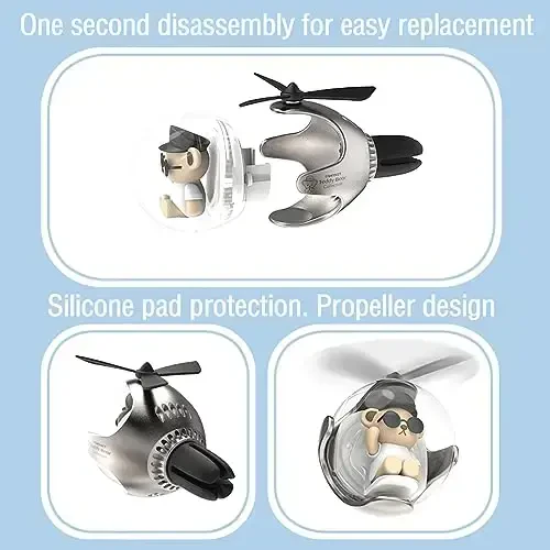 2 шт. Автомобильный освежитель воздуха Pilot Car, милый зажим для вентиляции автомобиля в виде утки, диффузор вентилятора воздуховыпускного отверстия, автомобильный декор вентиляции салона (серебристый+красный) - 6