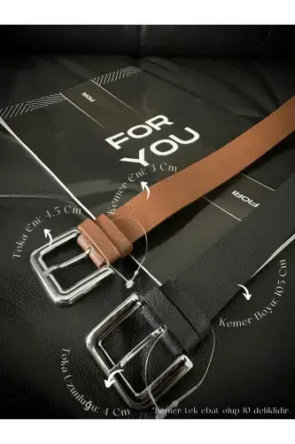 2 шт. Классический базовый женский брючный ремень, ремень для куртки, ремень для платья - черный и табачный - 4