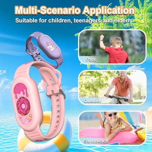 [2 шт.] Милый браслет для Galaxy SmartTag 2 (2023), Силиконовый мультяшный держатель для браслета Smart Tag 2, совместимый с Samsung SmartTag 2, водонепроницаемый чехол Smart Tag 2 для детей и пожилых людей (единорог и пончики) - 5