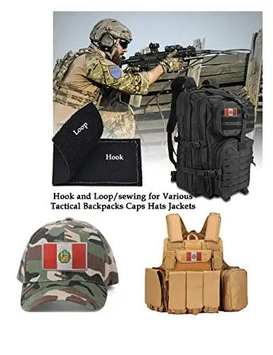 2 шт. Нашивки AliPlus Peru Flag Patches, вышитая тактическая военная моральная нашивка-аппликация с застежкой-липучкой - 3