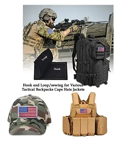 2 шт. нашивки AliPlus с американским флагом, вышитая тактическая военная моральная нашивка-аппликация с застежкой-липучкой (белая кайма) - 4