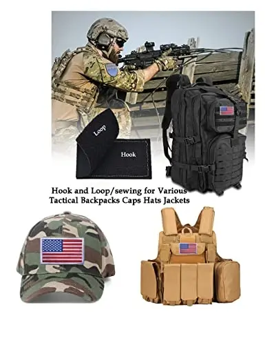 2 шт. нашивки AliPlus с американским флагом, вышитая тактическая военная моральная нашивка-аппликация с застежкой-липучкой (белая кайма) - 4