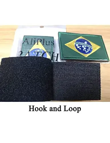 2 шт. Нашивки с бразильским флагом AliPlus, вышитые тактические военные моральные нашивки, аппликация, застежка-липучка - 5
