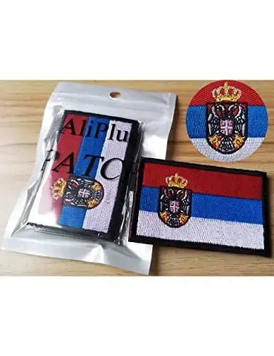 2 ШТ. Нашивки с флагом Сербии AliPlus, вышитые тактические военные моральные нашивки-аппликации с застежкой-липучкой - 5