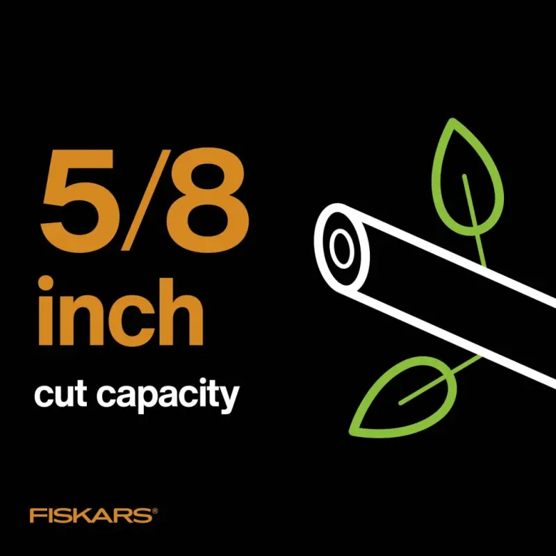 (2 шт.) Секатор Fiskars с обводным лезвием из стали и рукояткой SoftGrip, черный и оранжевый - 7
