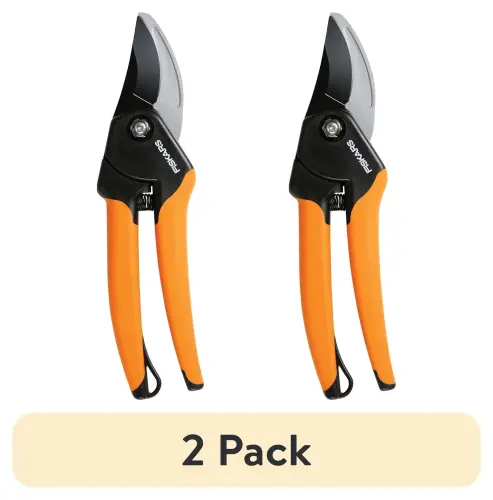 (2 шт.) Секатор Fiskars с обводным лезвием из стали и рукояткой SoftGrip, черный и оранжевый - 10