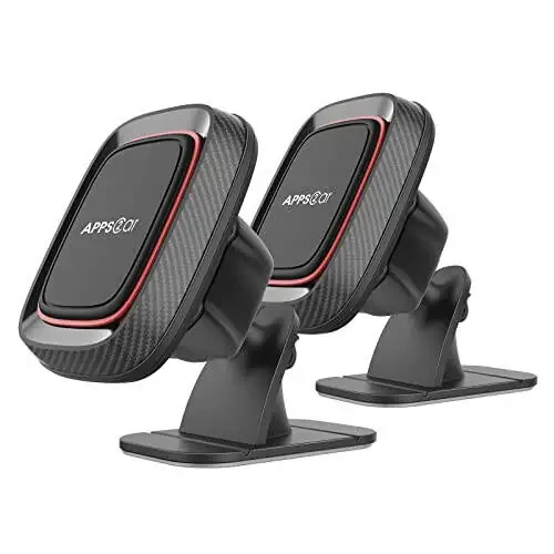 [2 штуки] Магнитный держатель для телефона в автомобиле, APPS2Car [Сверхмощный магнит] Кронштейн для телефона в автомобиле, Магнитный держатель для телефона на приборную панель автомобиля с креплением на прочный клей VHB, Совместим с iPhone, Samsung - 1