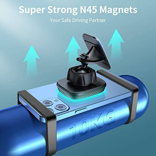 [2 штуки] Магнитный держатель для телефона в автомобиле, APPS2Car [Сверхмощный магнит] Кронштейн для телефона в автомобиле, Магнитный держатель для телефона на приборную панель автомобиля с креплением на прочный клей VHB, Совместим с iPhone, Samsung - 2