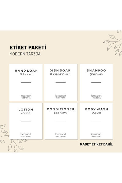 2 ta 500 ml lik oshxona oynali suyuq sovun dispenserlari (6 ta ETIKETKA) Lcats20121 - 11