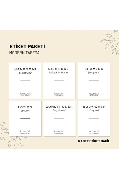 2 ta 500 ml lik oshxona oynali suyuq sovun dispenserlari (6 ta ETIKETKA) Lcats20121 - 5