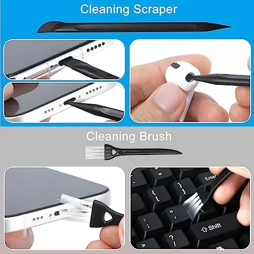 2 ta ekran tozalagich spreyi va noutbuk monitori va avtomobil ekranlari uchun salfetka, mobil telefon, planshet, kompyuter, LCD, ko'zoynak, iPhone, iPad, Mac Pro uchun sensorli ekranli tuman tozalash vositasi - qora va kulrang - 3