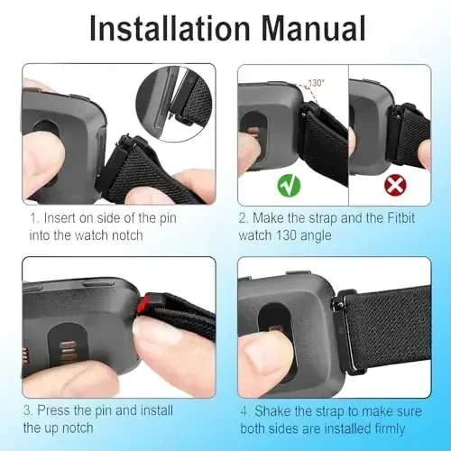 2 ta elastik tasma Fitbit Versa 2 bilaguzuk uchun mos, ayollar va erkaklar uchun, yumshoq sozlanishi neylon nafas oladigan almashtirish bilaguzuk Versa/Versa 2/Versa Lite/SE Smartwatch Loop uchun - 5