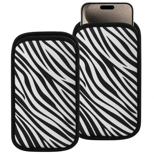 2 ta kompyuter Neopren mobil telefon qopqog'i Apple iPhone 16 Pro Max 16 Plus XS Max Galaxy S25 Ultra S25+ S24 FE A16 A35 A55 Pixel 9 Pro XL Moto G Play Power (Katta, Zebra) uchun mos - 1