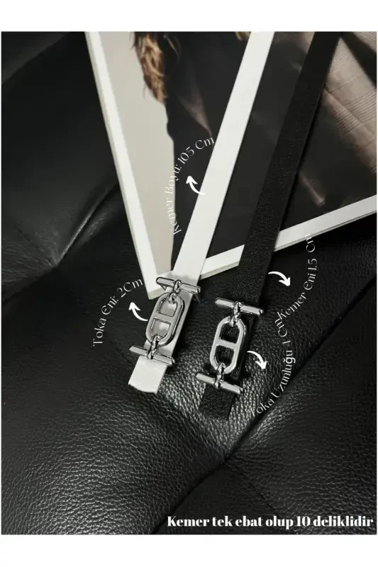 2 ta kumush qisqichli ingichka kamar, shim kamari, ko'ylak kamari, kurtka kamari - aralash - 1