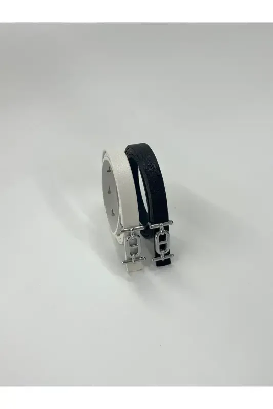 2 ta kumush qisqichli ingichka kamar, shim kamari, ko'ylak kamari, kurtka kamari - aralash - 5