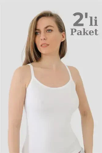 2 ta oq rang bambudan ayollar uchini ochiq sport ko‘ylaklari - 1