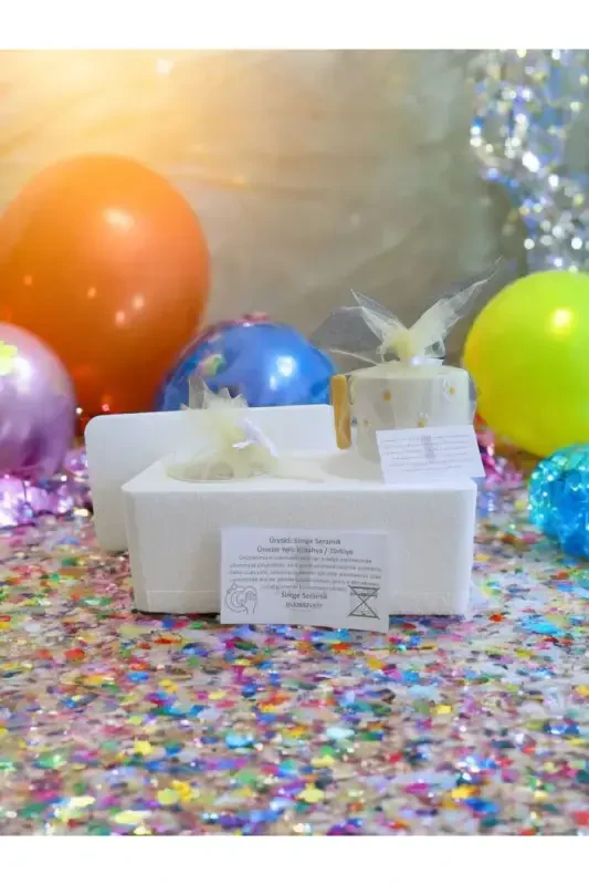 2 ta qizil kichik yuraklar chizilgan qo'lda yasalgan tabiiy seramika yurak krujkasi / mug - choy & kofe finjani - 3