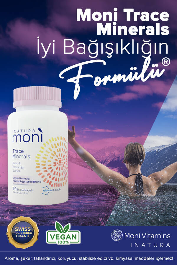 2 ta to'plam afzallik to'plami Moni Trace Minerals Biotin va ot quyruq ekstrakti 60 ta o'simlik kapsulası - 7