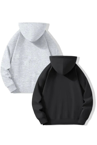 2 ta'limli Afzallik To'plami Qiz-O'g'il Bolalar BASMASIZ Kaputli SVITSHIRT ( YANGI MAHSU LOT ) - 10