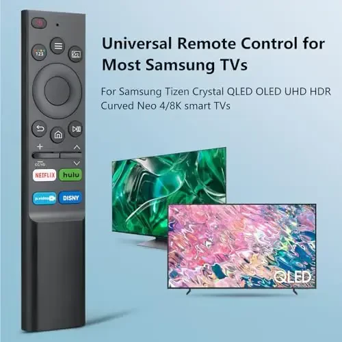(2 ta'rifdagi to'plam) Samsung Smart TV uchun universal almashtirish masofaviy boshqarish pulti - Samsung Frame TV Crystal QLED OLED UHD Curved Neo 4/8K Smart TV bilan mos keladi - Tuovar (1)