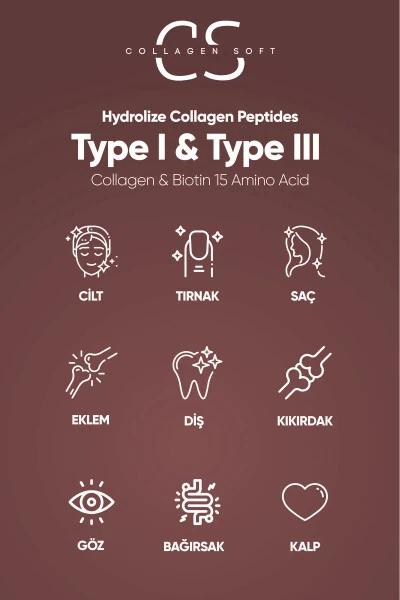 2 ta'rifli Imkoniyat Gidrolangan 1-turdagi, 3-turdagi Kollagen Peptidlari, Biotin Va 15 ta Aminokislotalar Saqlovchi 60 ta Tablet - 3