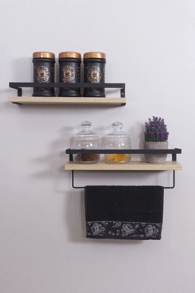 2-Tier Bathroom Shelf Towel Rack Decorative Bathroom Organizer Multi-Purpose Soap Dish Shelf - 5