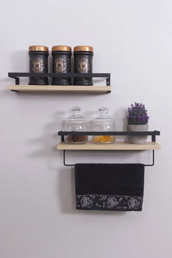 2-Tier Bathroom Shelf Towel Rack Decorative Bathroom Organizer Multi-Purpose Soap Dish Shelf - 5