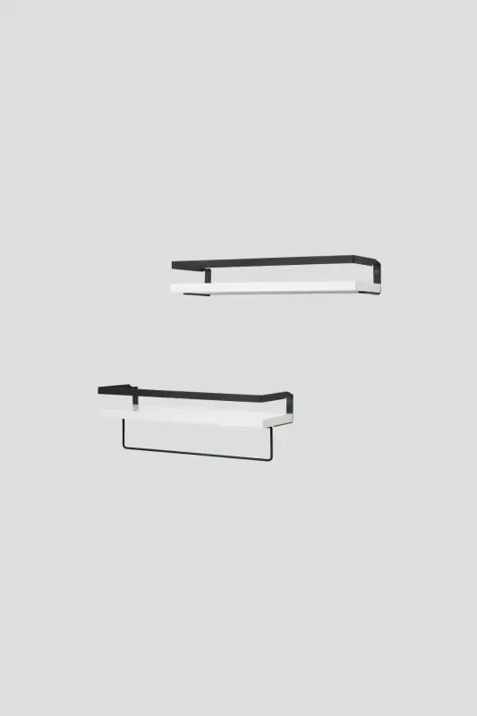 2-Tier Bathroom Shelf Towel Rack Decorative Bathroom Organizer Multipurpose Soap Dish Rack-White - 5