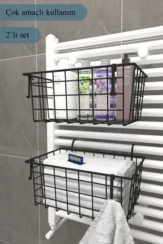 2-Tier Hanging Towel Rack Organizer, Bathroom Organizer, Towel Drying Rack, Hanging Towel Rack - 1