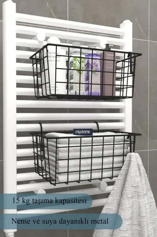 2-Tier Hanging Towel Rack Organizer, Bathroom Organizer, Towel Drying Rack, Hanging Towel Rack - 2