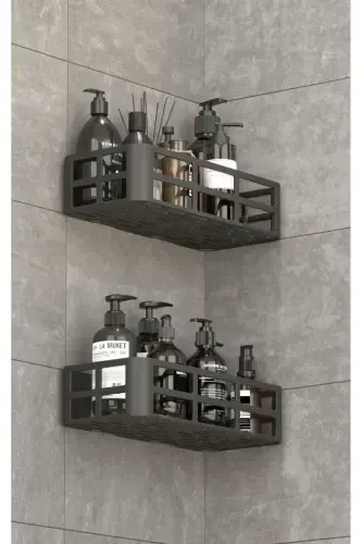 2-Tier Organizer Adhesive Bathroom Shelf, Shampoo, Soap, Shower Gel (PR) - 4