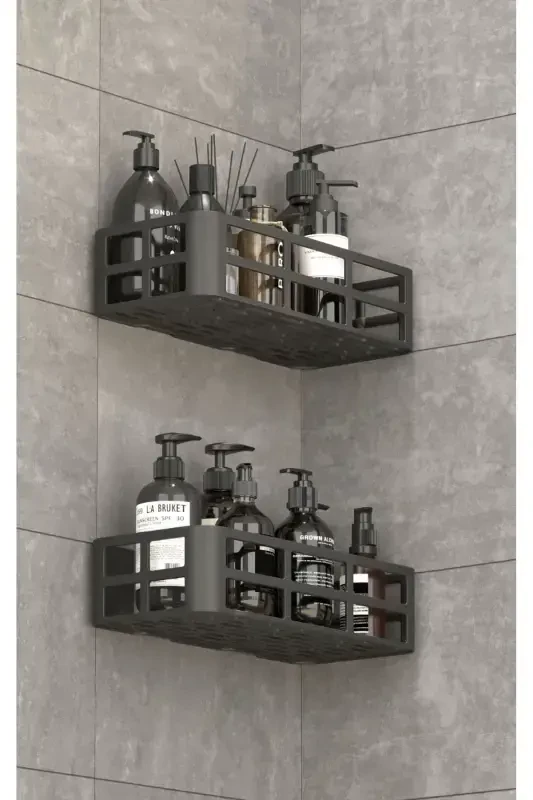 2-Tier Organizer Adhesive Bathroom Shelf, Shampoo, Soap, Shower Gel (PR) - 4