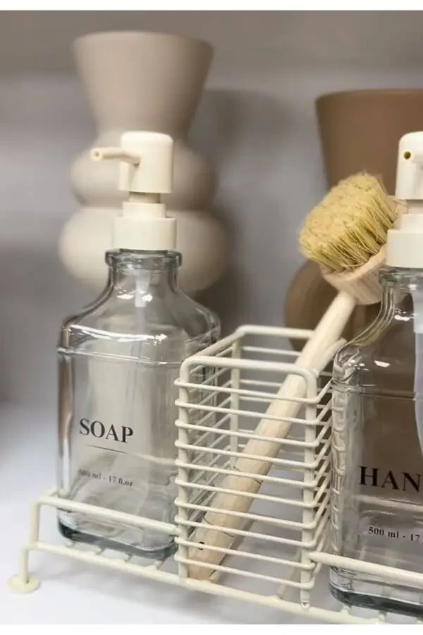 2-Tier Stand Cream Soap Dispenser Set (Hands, Dishes) - 2