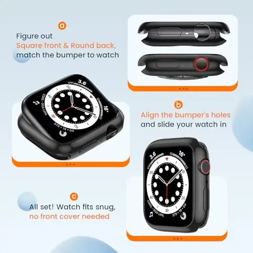 [2 упаковки] Goton бампер для Apple Watch Series SE2 SE 6 5 4 44 мм, ультратонкий мягкий TPU противоударный чехол бампер для аксессуаров iWatch (без защитной пленки для экрана) 44 мм черный+черный - GOTON (1)