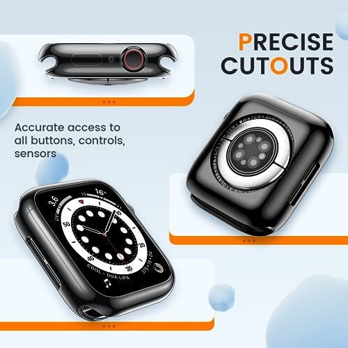 2 упаковки Goton Bumper Case для Apple Watch Series SE2 SE 6 5 4 40 мм. Ультратонкий, мягкий TPU, ударопрочный чехол-бампер для аксессуаров iWatch. (Защитная пленка для экрана не включена) 40 мм Черный + Черный - 4