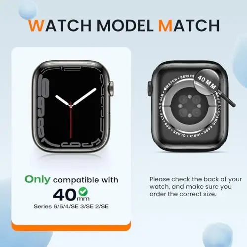 2 упаковки Goton Bumper Case для Apple Watch Series SE2 SE 6 5 4 40 мм. Ультратонкий, мягкий TPU, ударопрочный чехол-бампер для аксессуаров iWatch. (Защитная пленка для экрана не включена) 40 мм Черный + Черный - GOTON (1)