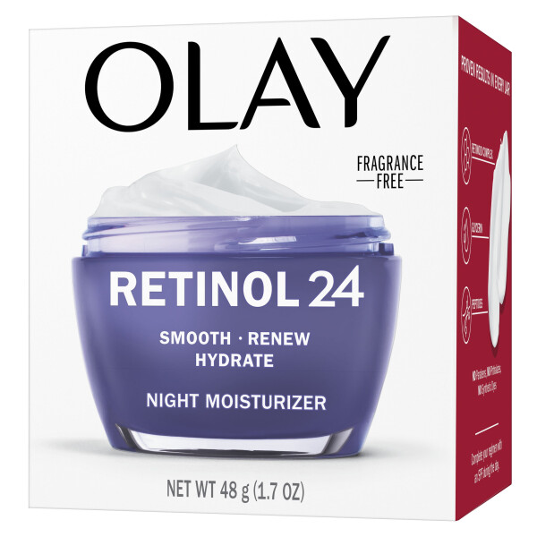 (2 упаковки) Olay Face Moisturizer Retinol 24 Ночной крем, Regenerist, Бесцветный лицевой увлажняющий крем, 1,7 унции - 19