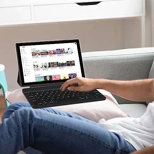 2 in 1 Tablet 10 inch Android Tablet Set, Tablets with Keyboard Case Mouse Stylus 6GB+64GB Supports 1TB Expansion 6000mAh battery 5G-WiFi WIFI6 10.1