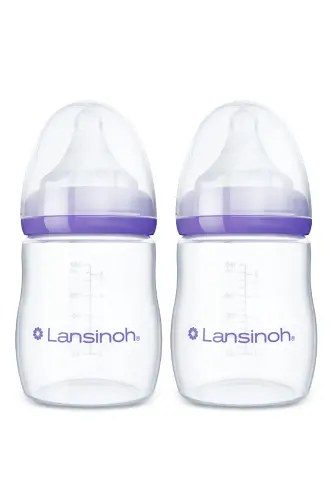 2 x 160 ml Baby Bottles and NaturalWave® Bottle Teats - LANSINOH (1)