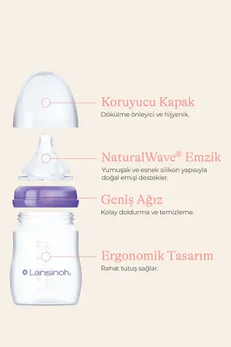 2 X 240 ml Biberon ve NaturalWave® Biberon Emziği (3 Ay+) - 3