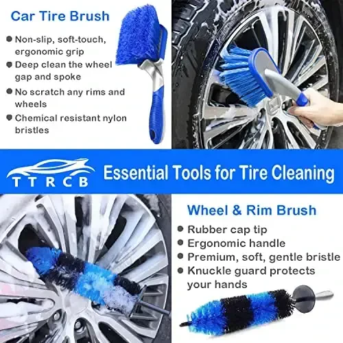 20Pcs Car Wheel Tire Detailing Brush Set,Car Detailing kit,Car Detailing Brushes,Auto Detailing Drill Brush Set,17
